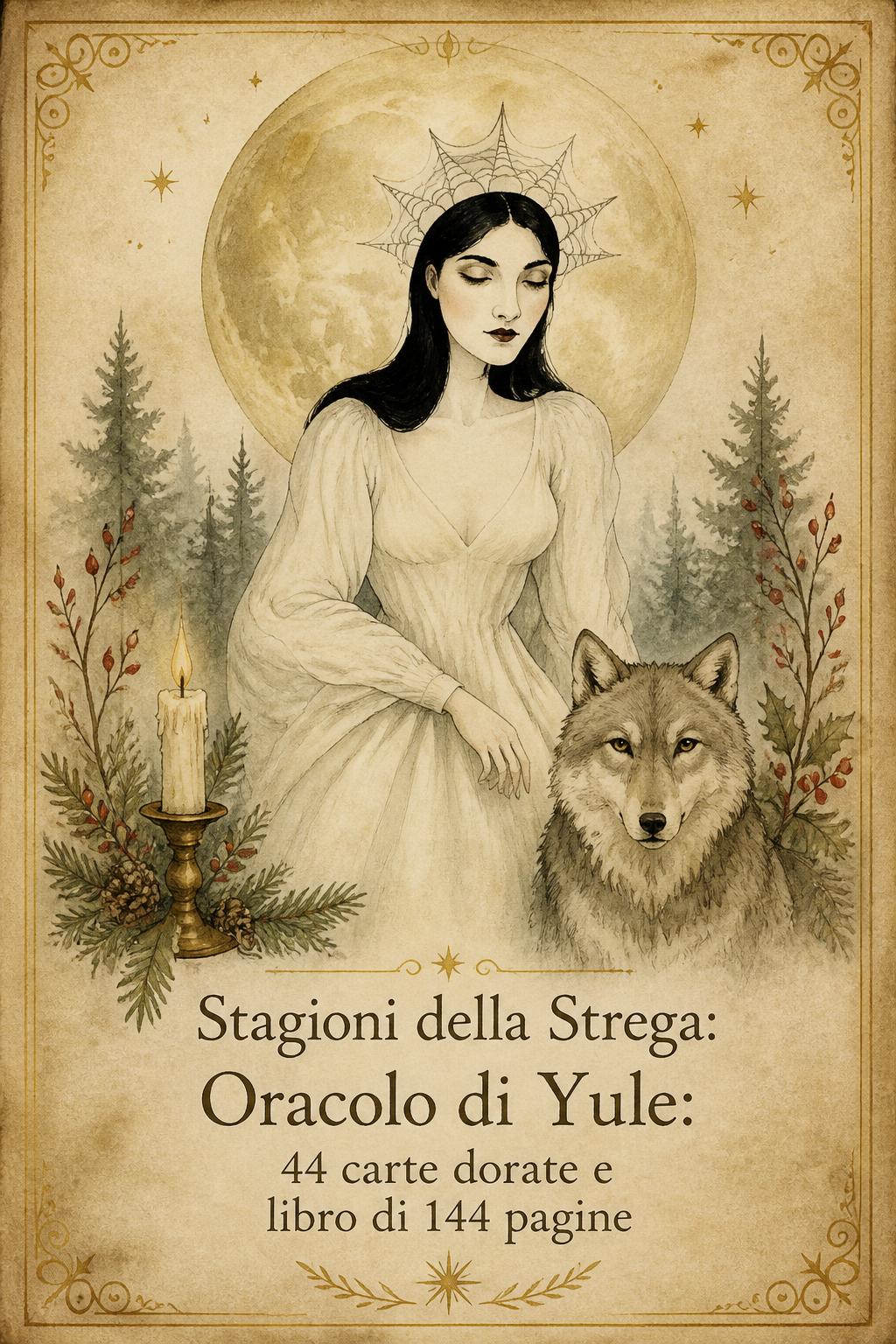 Stagioni della Strega: Oracolo di Yule: 44 carte dorate e libro di 144 pagine