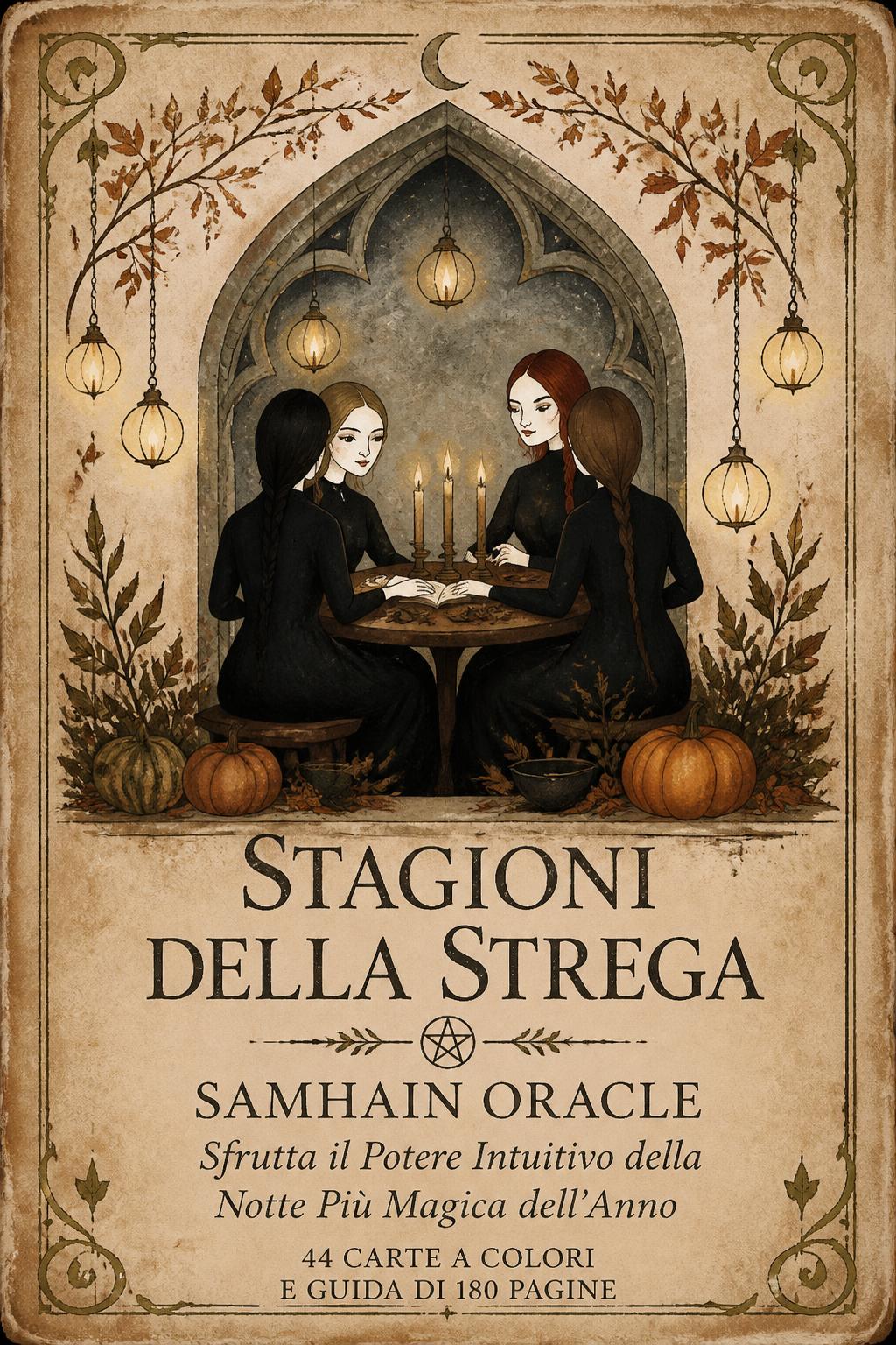 Stagioni della Strega: Samhain Oracle: Sfrutta il Potere Intuitivo della Notte Più Magica dell'Anno (44 Carte a Colori e Guida di 180 Pagine)