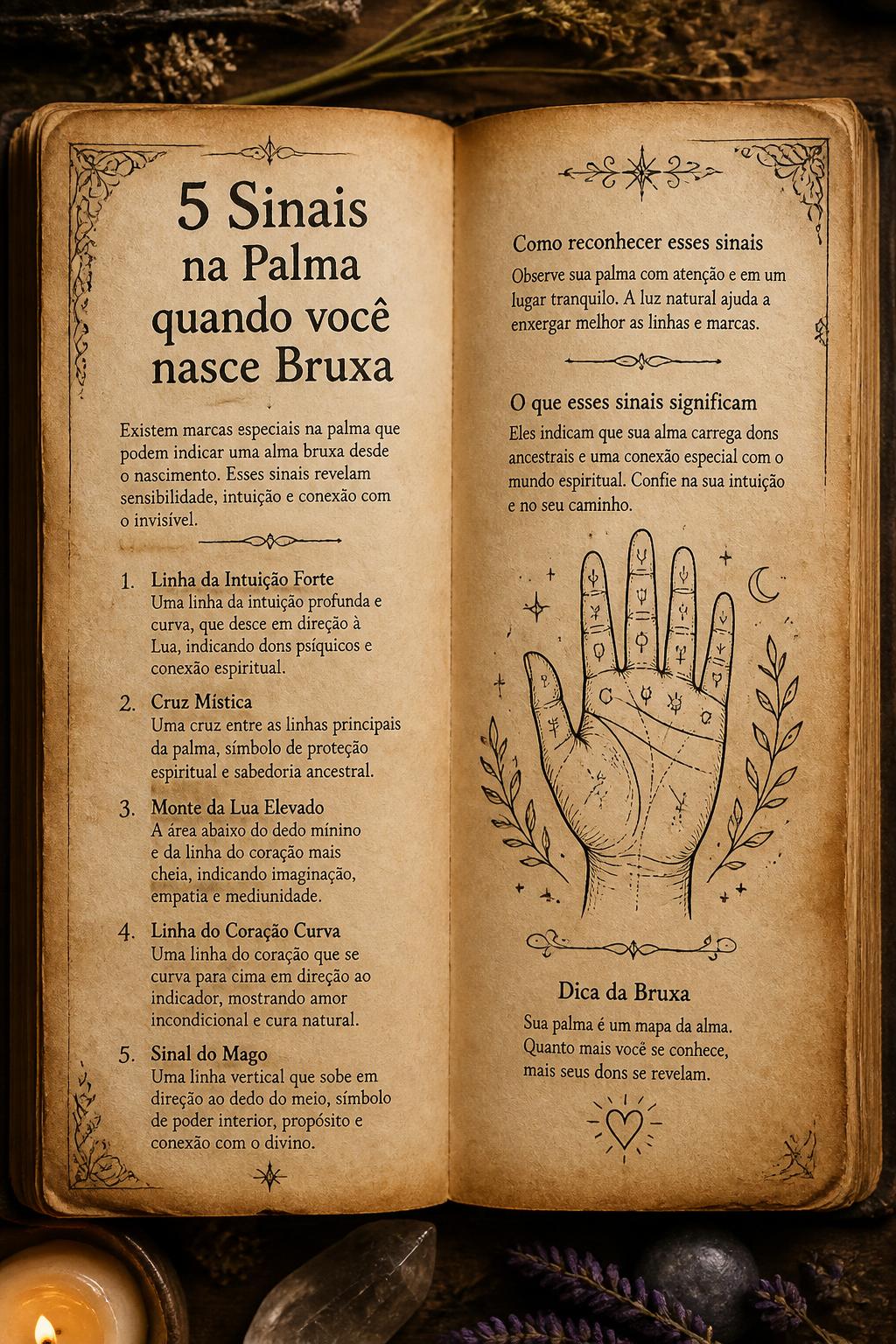 5 Sinais na Palma quando você nasce Bruxa