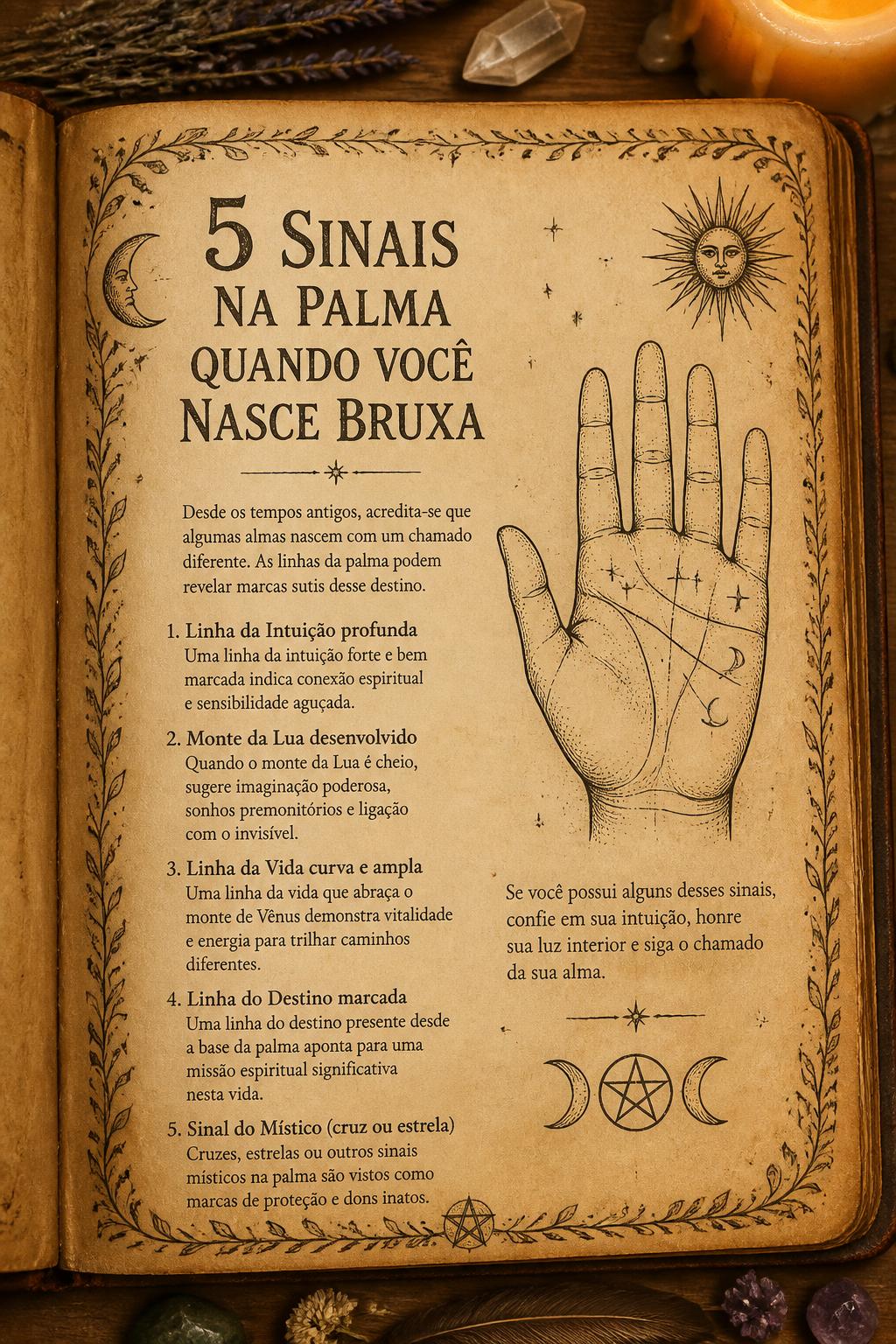5 Sinais na Palma quando você nasce Bruxa