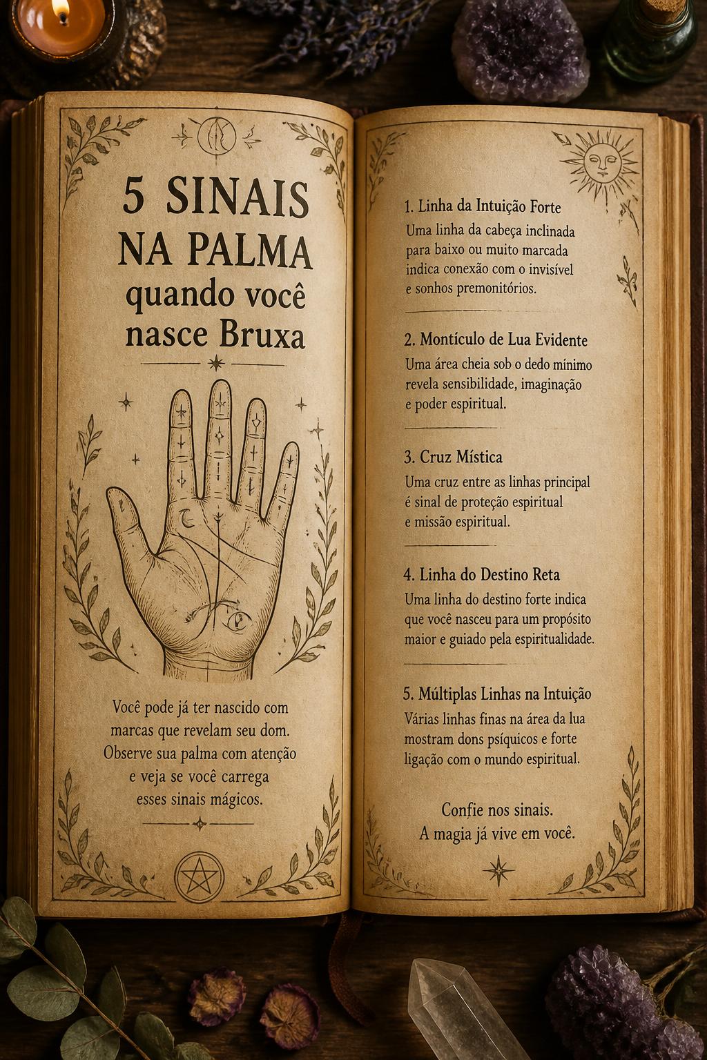 5 Sinais na Palma quando você nasce Bruxa