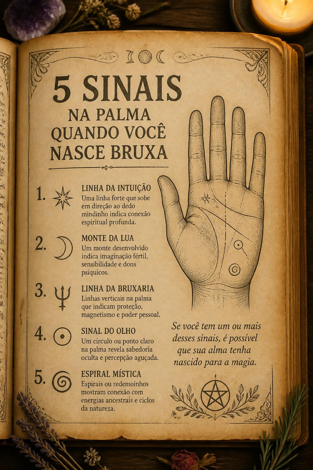 5 Sinais na Palma quando você nasce Bruxa