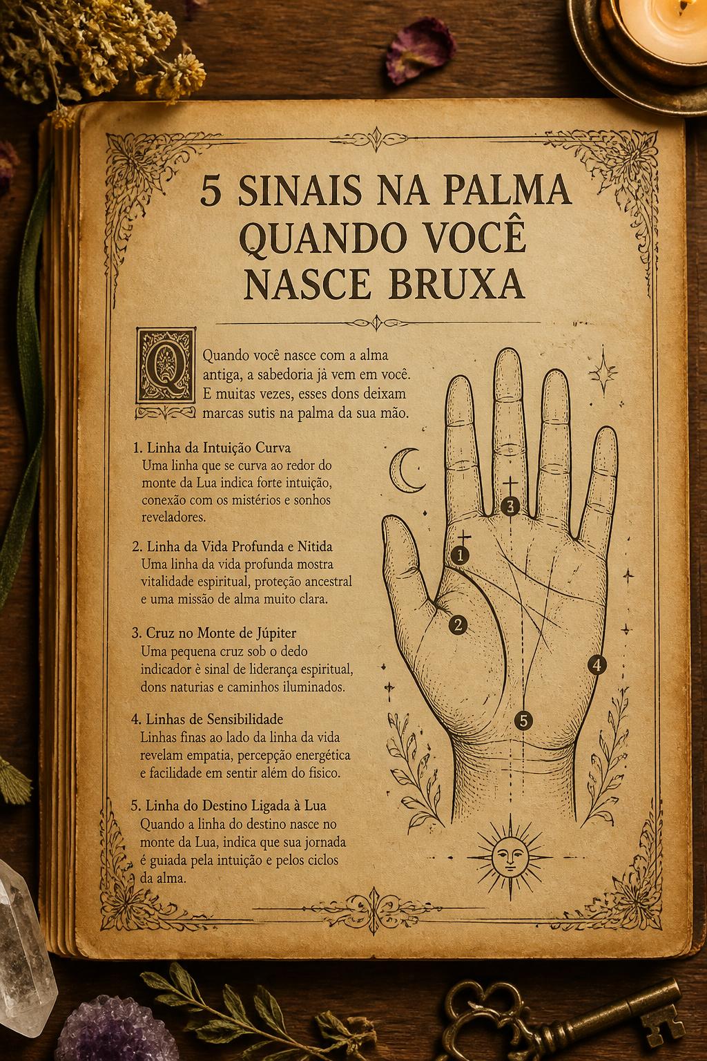5 Sinais na Palma quando você nasce Bruxa