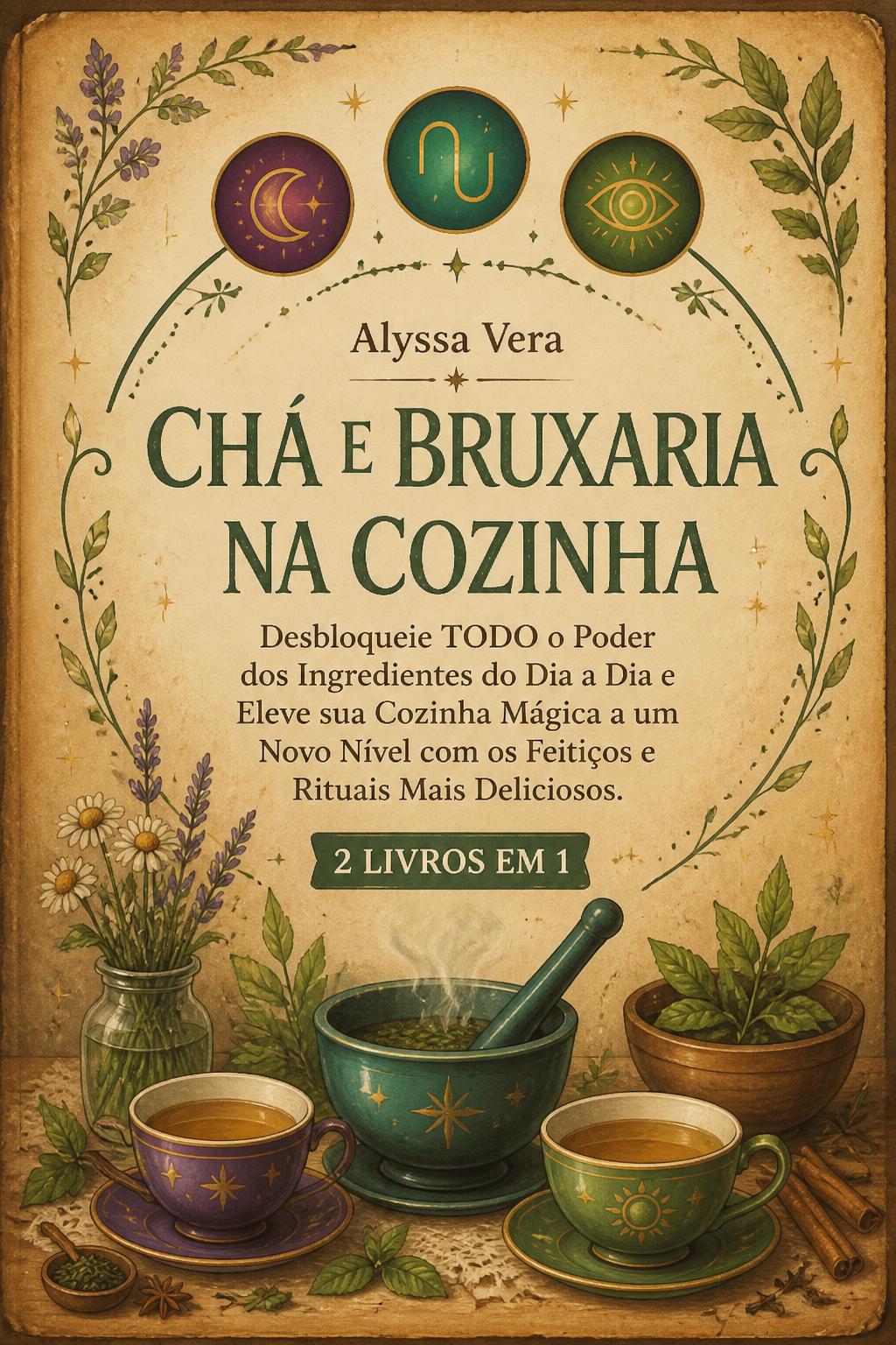 Chá e Bruxaria na Cozinha: 2 Livros em 1: Desbloqueie TODO o Poder dos Ingredientes do Dia a Dia e Eleve sua Cozinha Mágica a um Novo Nível com os Feitiços e Rituais Mais Deliciosos