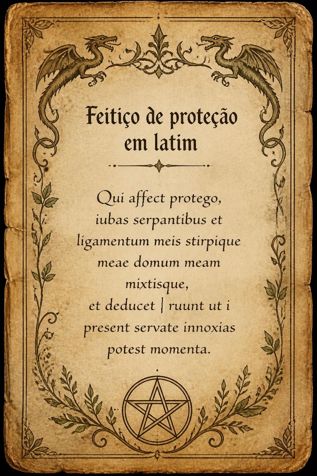 Feitiço de proteção em latim