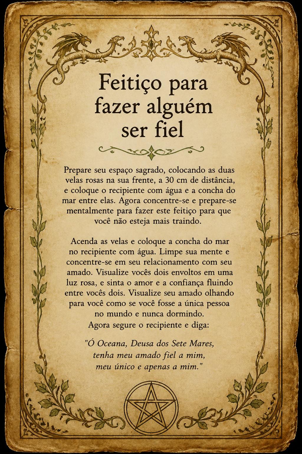 Feitiço para fazer alguém ser fiel