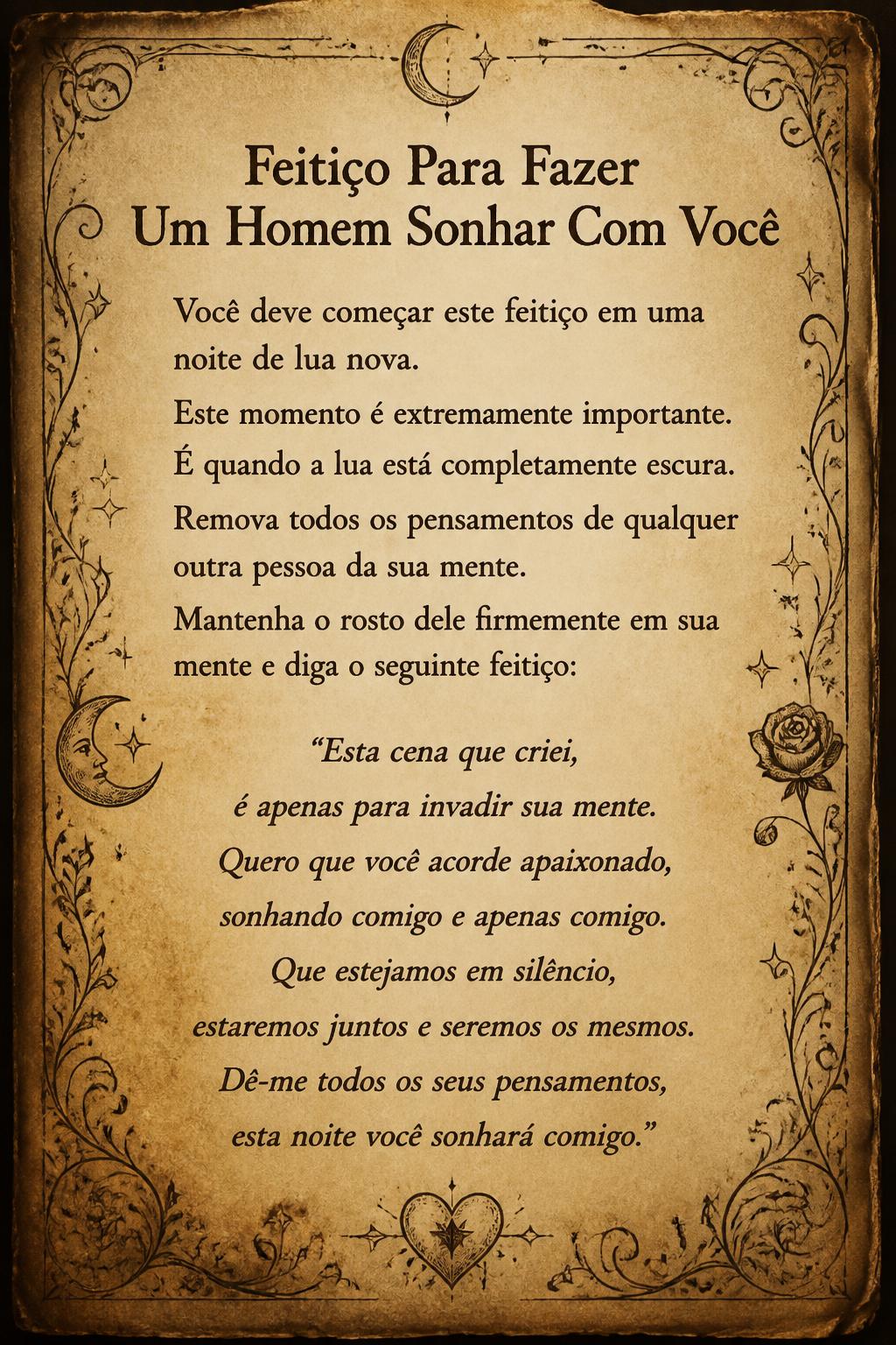 Feitiço Para Fazer Um Homem Sonhar Com Você