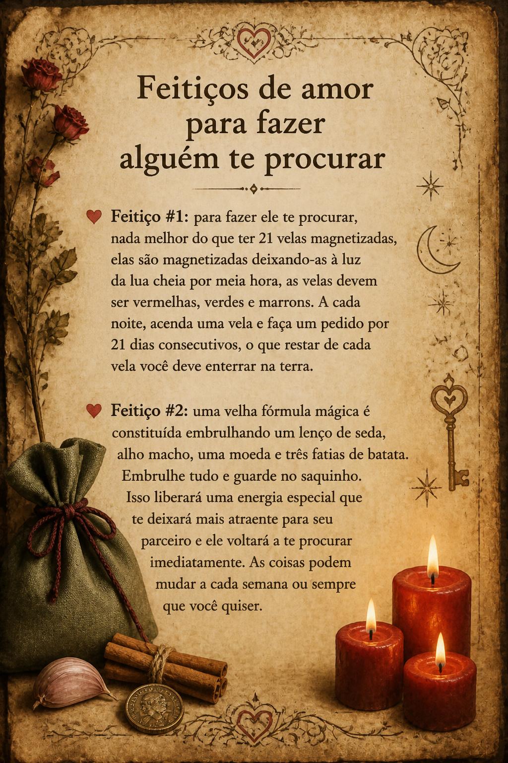 Feitiços de amor para fazer alguém te procurar