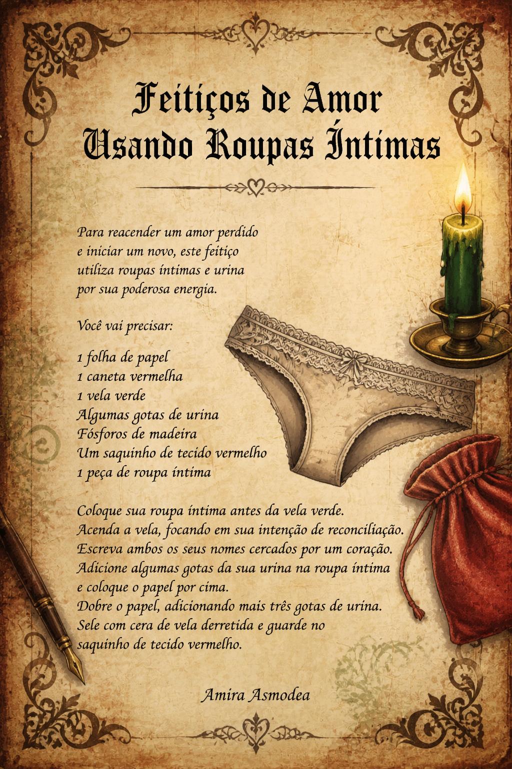 Feitiços de Amor Usando Roupas Íntimas