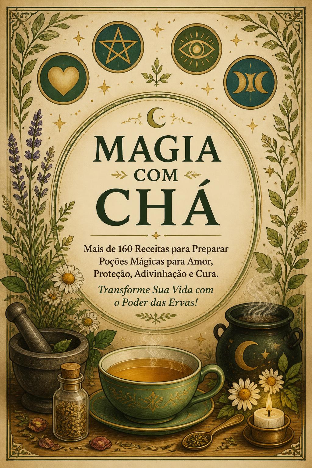Magia com Chá: Mais de 160 Receitas para Preparar Poções Mágicas para Amor, Proteção, Adivinhação e Cura. Transforme Sua Vida com o Poder das Ervas!