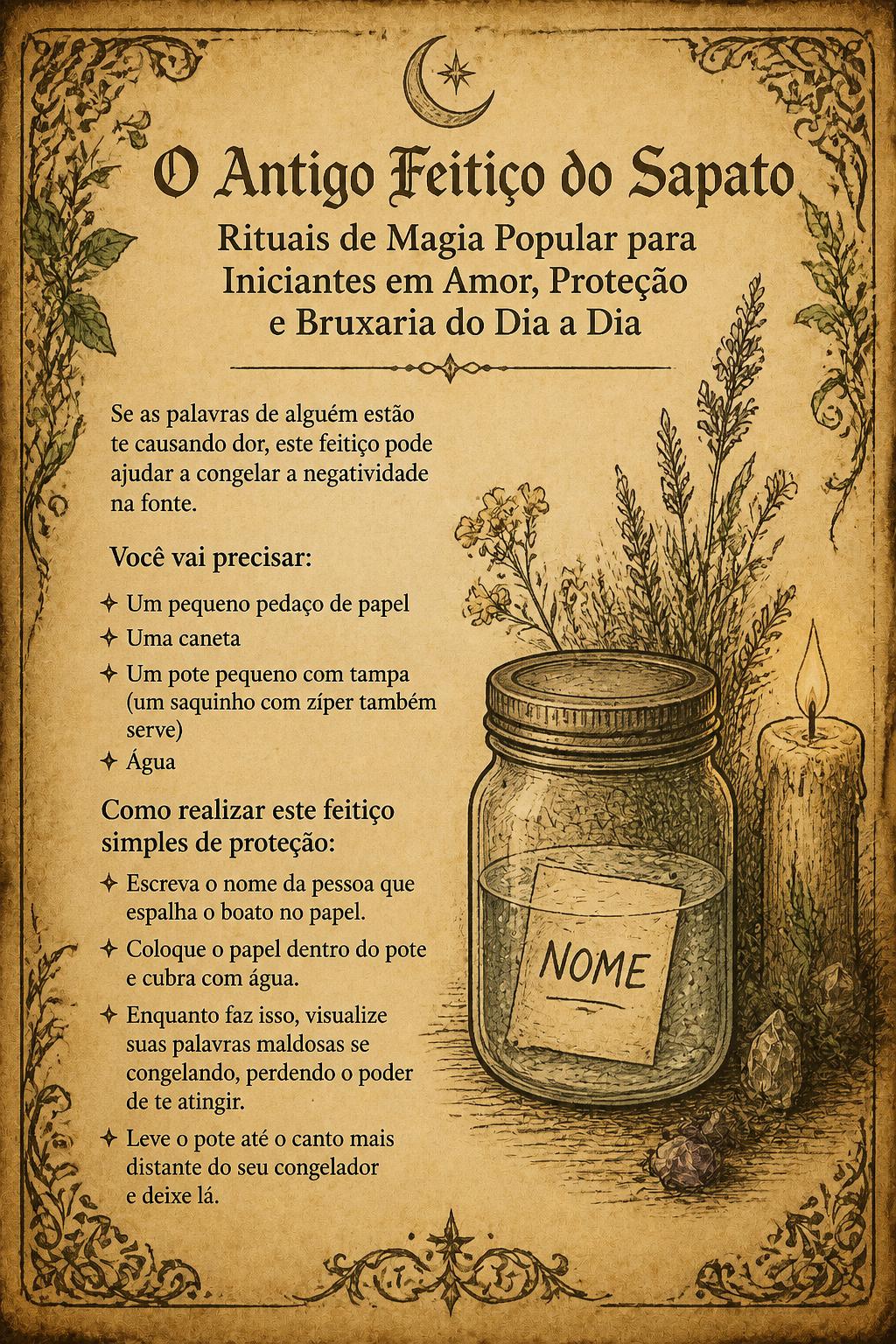 O Antigo Feitiço do Sapato: Rituais de Magia Popular para Iniciantes em Amor, Proteção e Bruxaria do Dia a Dia