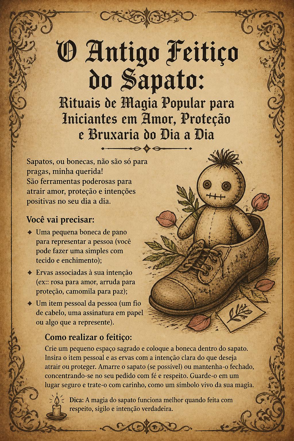 O Antigo Feitiço do Sapato: Rituais de Magia Popular para Iniciantes em Amor, Proteção e Bruxaria do Dia a Dia