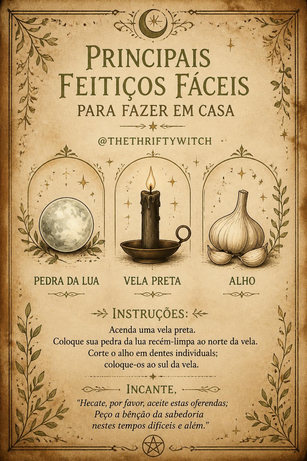 Principais Feitiços Fáceis para Fazer em Casa por @thethtiftywitch no Instagram