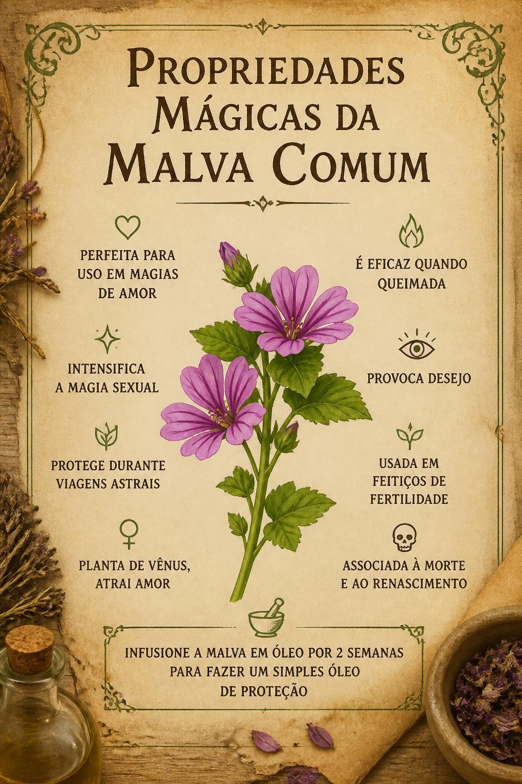 Propriedades Mágicas da Malva Comum