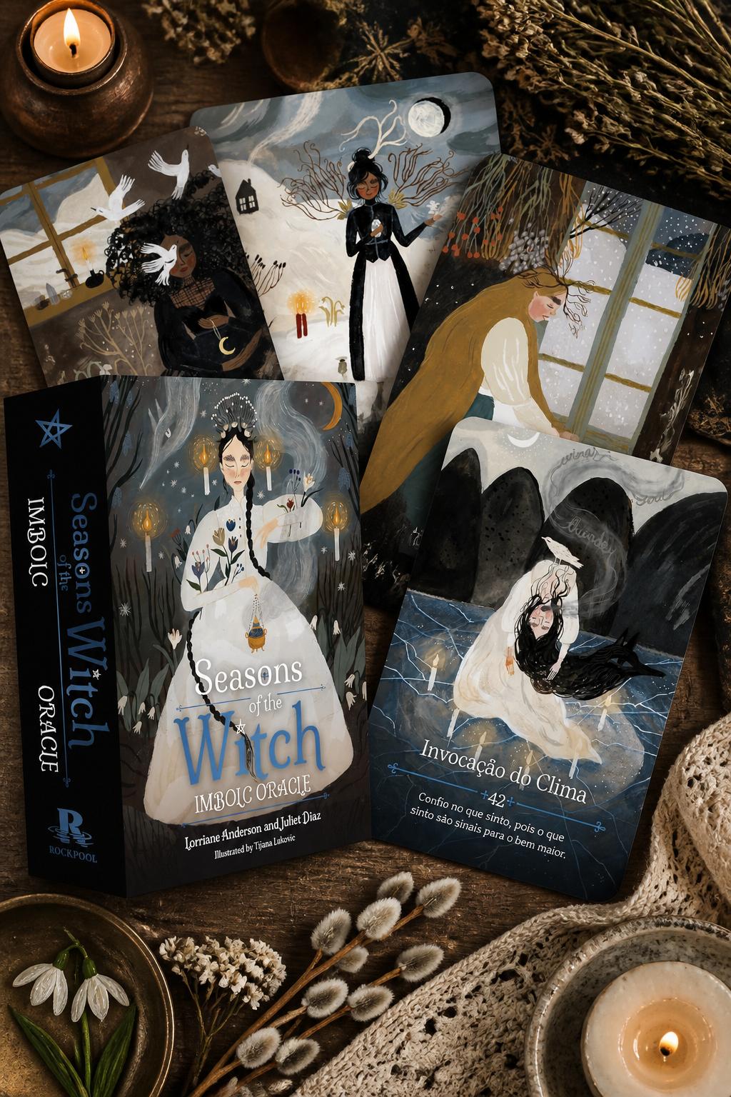 Seasons of the Witch – Oráculo Imbolc: (44 Cartas Douradas e Guia Completo de 112 Páginas em Cores)