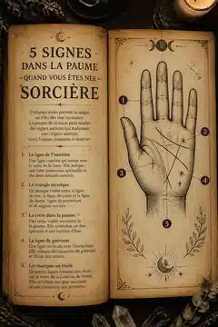 5 Signes dans la paume quand vous êtes née Sorcière