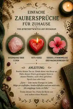 Einfache Zaubersprüche für zuhause von @thethtiftywitch auf Instagram