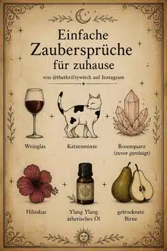Einfache Zaubersprüche für zuhause von @thethtiftywitch auf Instagram