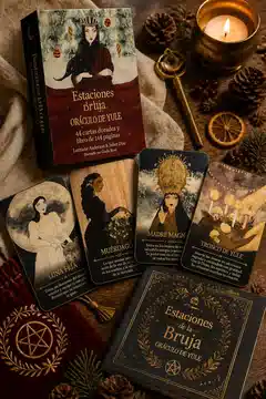 Estaciones de la Bruja: Oráculo de Yule: 44 cartas doradas y libro de 144 páginas