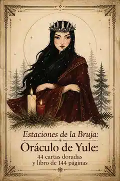 Estaciones de la Bruja: Oráculo de Yule: 44 cartas doradas y libro de 144 páginas