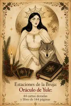 Estaciones de la Bruja: Oráculo de Yule: 44 cartas doradas y libro de 144 páginas