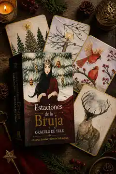 Estaciones de la Bruja: Oráculo de Yule: 44 cartas doradas y libro de 144 páginas