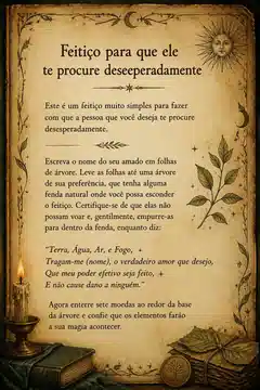 Feitiço para que ele te procure desesperadamente