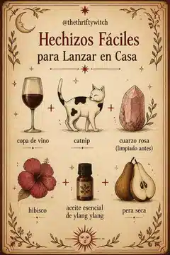 Hechizos Fáciles para Lanzar en Casa por @thethtiftywitch en Instagram