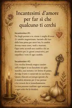 Incantesimi d'amore per far sì che qualcuno ti cerchi