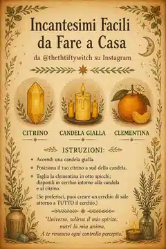 Incantesimi Facili da Fare a Casa da @thethtiftywitch su Instagram