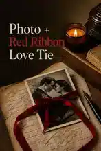 Love ties with photo and red ribbon