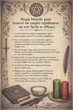 Magie blanche pour trouver un emploi rapidement : un sort facile et efficace