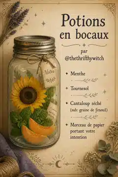 Potions en bocaux par @thethrifthywitch