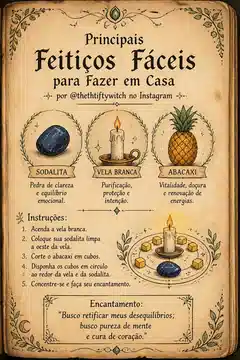 Principais Feitiços Fáceis para Fazer em Casa por @thethtiftywitch no Instagram