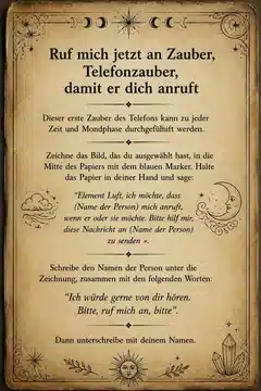 Ruf mich jetzt an Zauber, Telefonzauber, damit er dich anruft