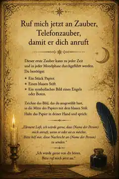 Ruf mich jetzt an Zauber, Telefonzauber, damit er dich anruft