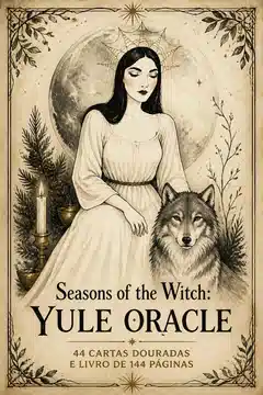 Seasons of the Witch: Yule Oracle: 44 cartas douradas e livro de 144 páginas