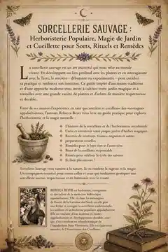 Sorcellerie Sauvage : Herboristerie Populaire, Magie de Jardin et Cueillette pour Sorts, Rituels et Remèdes