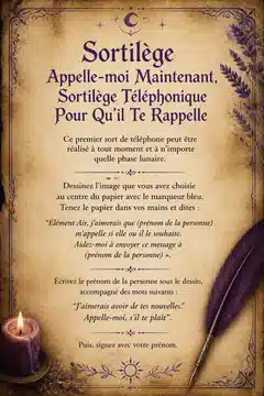 Sortilège Appelle-moi Maintenant, Sortilège Téléphonique Pour Qu'il Te Rappelle