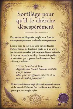 Sortilège pour qu'il te cherche désespérément