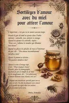 Sortilèges d'amour avec du miel pour attirer l'amour