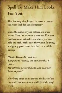 Spell for him to desperately search for you
