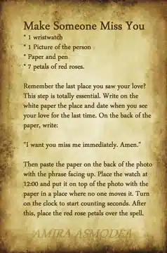 Spell To Make Someone Miss You