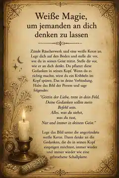 Weiße Magie, um jemanden an dich denken zu lassen