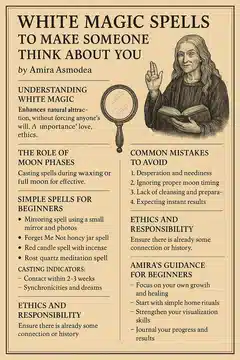 Sorts de magie blanche pour faire penser à quelqu'un : Guide complet pour débutants par Amira Asmodea