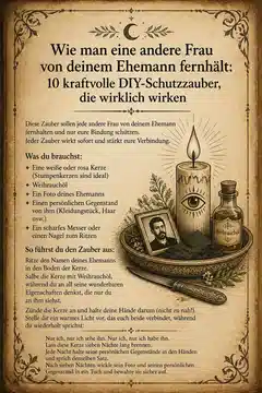 Wie man eine andere Frau von deinem Ehemann fernhält: 10 kraftvolle DIY-Schutzzauber, die wirklich wirken
