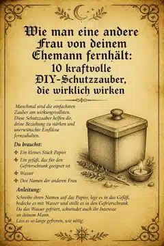 Wie man eine andere Frau von deinem Ehemann fernhält: 10 kraftvolle DIY-Schutzzauber, die wirklich wirken