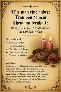 Wie man eine andere Frau von deinem Ehemann fernhält: 10 kraftvolle DIY-Schutzzauber, die wirklich wirken