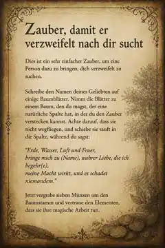 Zauber, damit er verzweifelt nach dir sucht
