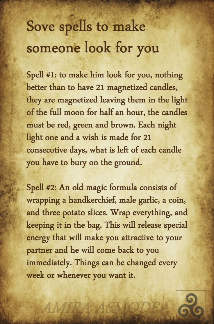 Love spells to make someone look for you